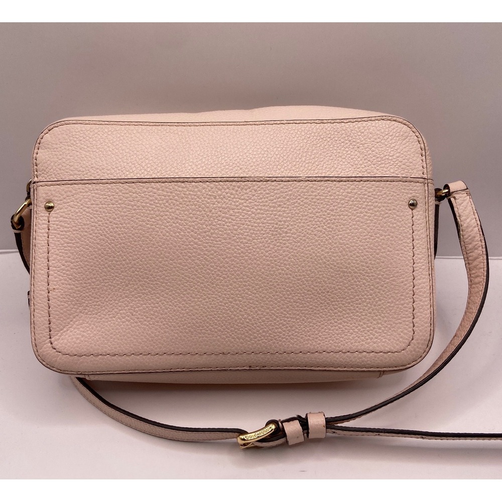 Cole Haan Leather Crossbody Bag Blush Pink Pebbled Camera Zip Purse